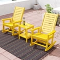thumbnail image 3 of FODINGHILL Outdoor Rocking Chair, HDPE All Weather Adirondack Oversized Rockers, Porch Rocking Chairs for Patio Outside Backyard Balcony Garden, Yellow, 3 of 9