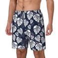 thumbnail image 2 of Uemuo White Leaves Pattern Mens Swim Trunks Quick Dry Board Shorts with Mesh Lining, Stretch Beach Shorts Quick Dry No-Chafing Board Shorts-Large, 2 of 9