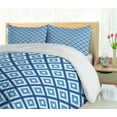thumbnail image 5 of Ambesonne Abstract Duvet Cover Sets, Geometric Diamond Form, 2-King, Navy Sky Blue White, 5 of 7