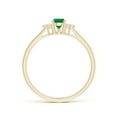 thumbnail image 2 of Angara Natural 0.35 Ct. Emerald with Diamond Classic Ring in 14K Yellow Gold for Women (Ring Size: 3), 2 of 11