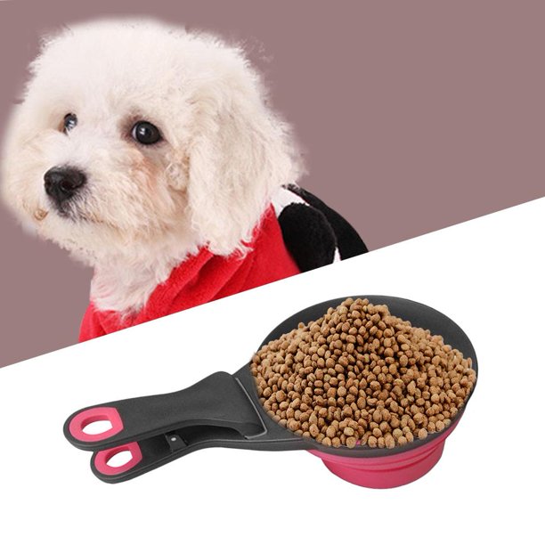 Pet Cat Dog Food Feeder Cuchara Clip de sellado plegable Scoop Bowl (Rosa M) Ndcxsfigh Nuevos Originales