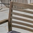 thumbnail image 4 of GDF Studio Nicola Patio Dining Chairs, Acacia Wood and Outdoor Cushions, Gray and Dark Gray, Set of 2, 4 of 7