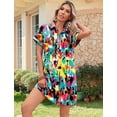 thumbnail image 3 of Zeagoo Womens Summer Shirt Dress Short Sleeve Floral Shift Dress Casual Loose Flowy Beach Sundress with Pockets, 3 of 6