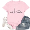 thumbnail image 2 of Cute Dinosaur Graphic Tees for Women 2026 Summer Casual Short Sleeve Crewneck T Shirts, 2 of 3
