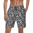 thumbnail image 2 of Summer Gym Shorts Men Zebra Stripe Running Surf Animal Print Custom Board Short Pants Stylish Comfortable Swim Trunks Plus Size, 2 of 5