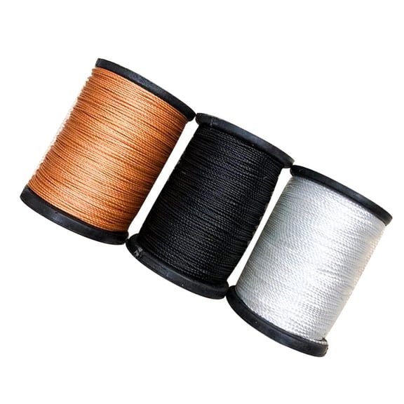 LOLIPPYY 3 Rolls of Sewing Thread Bookbinding Cord Thread Tailoring Line (Black, White, Brown)