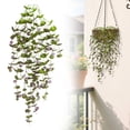 thumbnail image 2 of Artificial Potted Faux Hanging Plants, Ongmies 1Pc Fake Plants Eucalyptus, UV Resistant Fake Vines Ivy Artificial Plants Outdoor Faux Plants Indoor Bedroom Living Room Porch Shelf Decor, 2 of 9