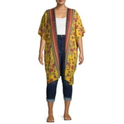 Romantic Gypsy Women's Plus Size Wide Sleeve Print Kimono