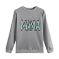 thumbnail image 4 of Sexlip Womens Long Sleeve Sweatshirt MAMA Letter Print Design Soft Fabric Relaxed Silhouette for Daily Lounge Gray S, 4 of 5