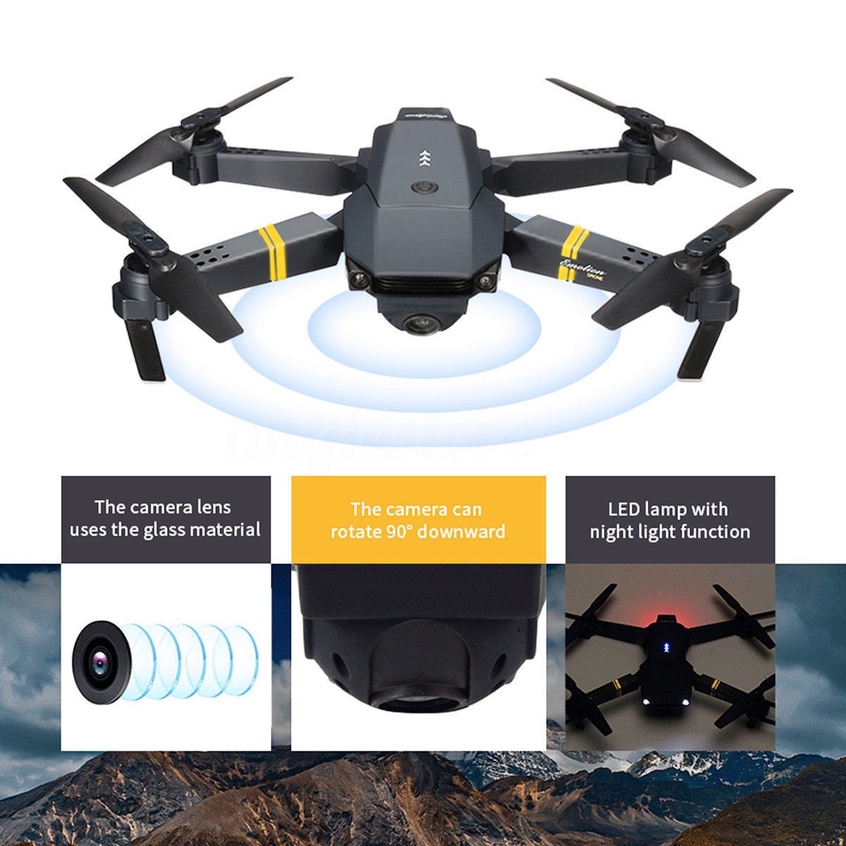 Youandmes WiFi with Camera Wide Angle Hold Headless Drone 720P 
