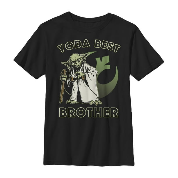 Boy s Star Wars Yoda Best Brother T Shirt Black X Small Walmart