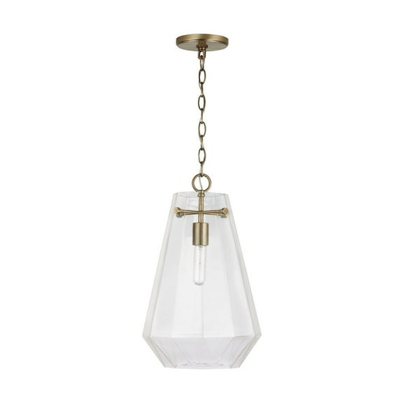 11 Inch 1 Light Pendant In Transitional Style 11 High By 18.5 Wide-Aged Brass Finish Capital Lighting 338316Ad