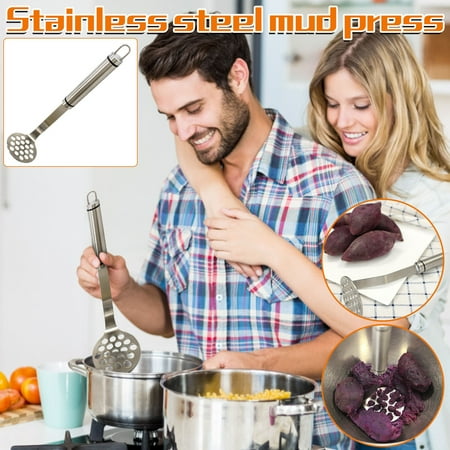 

Mittory Stainless Steel Potato Mashers Garlic Mud Pressure Puree Tool