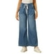 thumbnail image 1 of Jeans de pierna ancha para mujer INSPIRE CHIC con cordón, cintura elástica, pantalones de mezclilla casuales con bolsillos, azul XS, 1 of 6