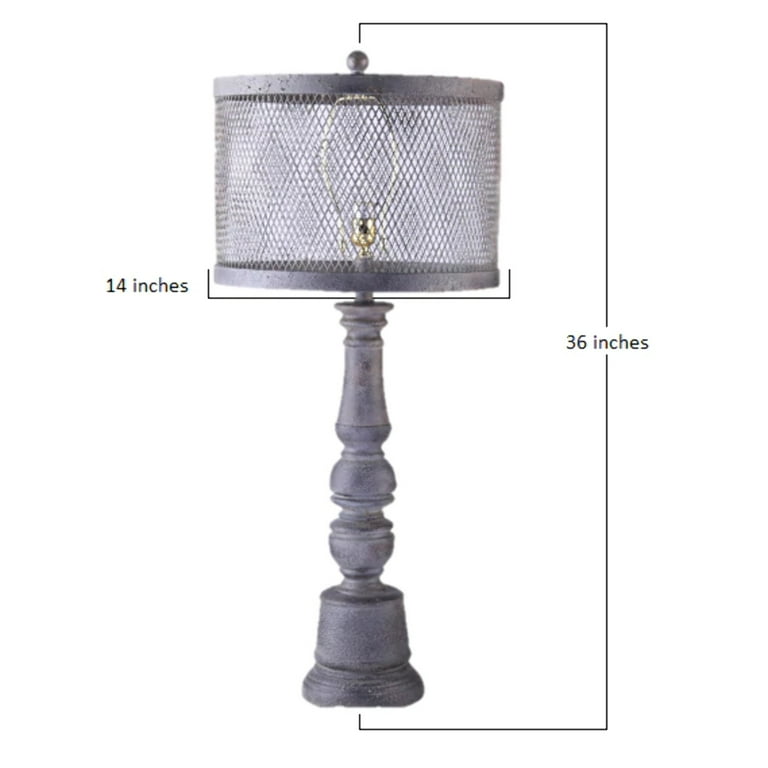 5.5 X 9.25 X 28.75 Gray Industrial With Stacked Metal Pedestal - Table Lamp 5.5 X 9.25 X 28.75 Gray Industrial With Stacked Metal Pedestal - Table Lamp