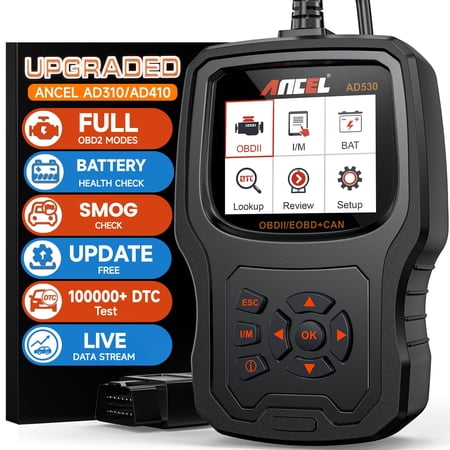 ANCEL AD530 OBD2 Scanner Diagnostic Tool, Universal Check Engine Code Reader with Live Data, Car Diagnostic Scanner with Upgraded Battery Tester & All OBDII Functions for 1996 or Newer Vehicles C40