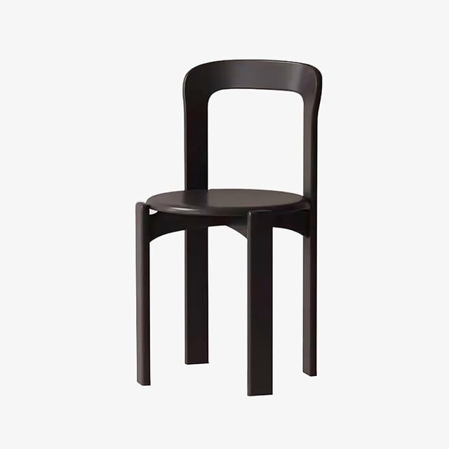 Solid Wood Dining Room Chairs, Hotel Kitchen Chairs, Back Chair Modern, Armless Barstool, for Kitchen, Backyard Lawn Bistro (Color : Black)