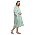 thumbnail image 2 of Moomaya WoMen's Printed Long Sleeve Square Neck Cotton Sleepwear Gown, 2 of 6