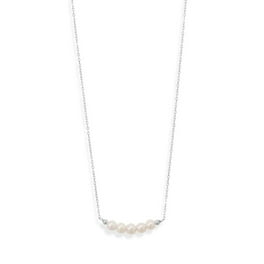 AAA Akoya Cultured Pearl Bar Necklace Sterling Silver Adjustable Length AAA Akoya Cultured Pearl Bar Necklace Sterling Silver Adjustable Length