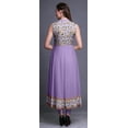 thumbnail image 4 of Bimba Light Purple2 Floral Indian Long Kurti For Women Party Wear Printed Sleeveless Anarkali Kurti Dress X-Small, 4 of 6