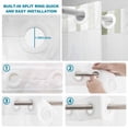 thumbnail image 5 of No Hook Shower Curtain, Sage Green Striped Shower Curtains for Bathroom with See Through Top Window, Modern Minimalist Lines Art Waterproof & Washable Bath Curtain Stall 48"x72", 5 of 9