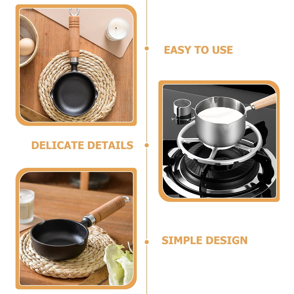 MLINS Small Pot with Wood Handle Egg Cooking Pancake Mold Butter Melting