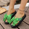 thumbnail image 6 of BADHUB Women's Flower Casual Flip Flops Boho Open Toe Slip On Bowknot Flat Dressy Sandals Beach Vacation Slippers Green 40, 6 of 6