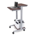 thumbnail image 4 of Stand Up Desk Store Rolling Adjustable Height Two Tier Standing Desk Computer Workstation (Silver Frame/Dark Walnut Top, 24" Wide), 4 of 6