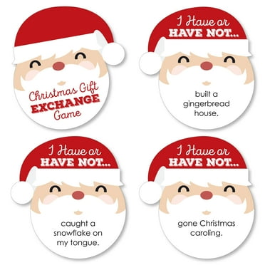 Big Dot of Happiness Jolly Santa Claus - Christmas Party Have or Have Not Cards - Christmas Gift Exchange Game - Set of 24