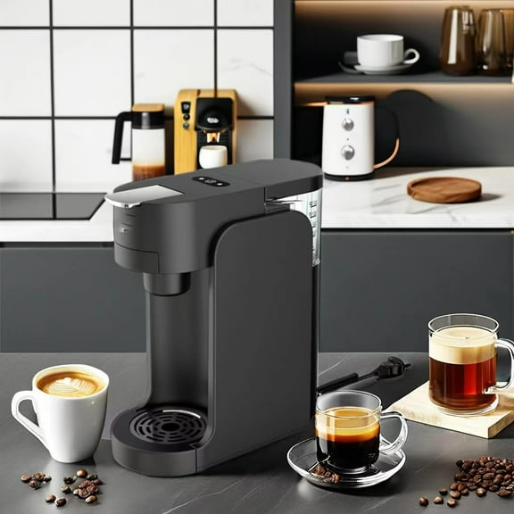 Single Serve Coffee Maker, Multi-Size Cup Settings, Black (black)
