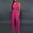Hot Pink, variant on Aloohaidyvio Women's Summer Jumpsuits Dressy Casual Sleeveless Button Up Belted Long Pants Rompers Hot Pink 2XL