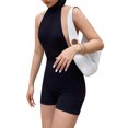 thumbnail image 2 of VISgogo Body corto para mujer Color sólido Sin mangas Medio cuello alto Diseño de espalda abierta Slim Fit Summer Jumpsuit VISgogo  moda, 2 of 9