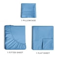 thumbnail image 3 of CGK Linens 3-Piece Ultra Soft & Comfy Hotel Luxury Sheet Set - Twin XL Size Cooling Bed Sheet Fits 8"-16" Mattresses, Denim Blue, 3 of 7