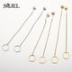 thumbnail image 2 of SMJEL-pendientes colgantes geom茅tricos coreanos para mujer, aretes largos de acero sin aguja, cadena de borla, joyer铆a, 2 of 2