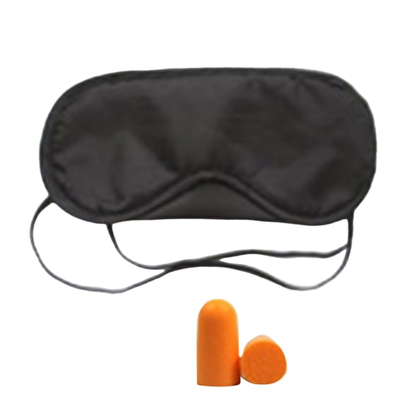 Sleep Eye Mask and Earplug Set, Portable Rest Kit for Airplane, Hotel, Nighttime and Trips