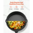 thumbnail image 2 of VEVOR Cast Iron Skillet, 3-Piece Frying Pan Set (6, 8, 10 in), Heavy-Duty Skillets with Heat-Resistant Handle, Pre-Seasoned Chef's Pan, Kitchen Cookware, for Oven, Gas, Electrical, Induction, Black, 2 of 9