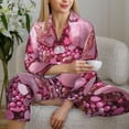 thumbnail image 6 of Balery Pink Glitter Heart Candy Pattern Pajama Sets for Women Long Sleeve 2 Piece Sleepwear Loungewear Sets Soft PJ's with Pockets Long Sleeve Comfy Pj Sets-, 6 of 7