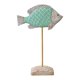 thumbnail image 1 of Escultura de pez de madera sobre soporte, decoración náutica, adorno para el hogar, animal marino de pie Verde claro, 1 of 7