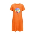 thumbnail image 5 of HomeGardon Women's Sleepwear Nightgowns for Women,Fashion Print Medium Length Dress Oversized Short Nightgown Fashion Chest Print Short Sleeve Nightdress,S-XXL, 5 of 5