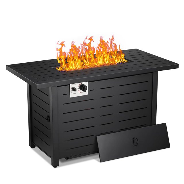Mesa para fogatas de propano ZAFRO de 43 pulgadas y 50 000 BTU con tapa