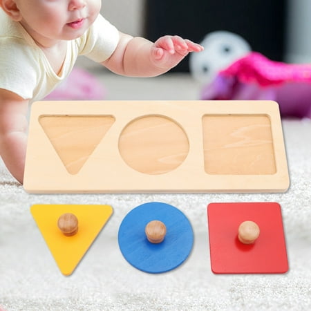 

Round Toddler Geometric Puzzles 3 Colors Panel Baby Geometric Toy For Children For Baby