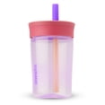thumbnail image 1 of Botella de agua Owala Kids de plástico sin BPA, 450 ml, rosa y morado, 1 of 5