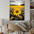 thumbnail image 2 of Designart "Yellow Brown Sunflower landscape Emergent Sunflower I" Floral & Botanical Metal Wall Decor, 2 of 5