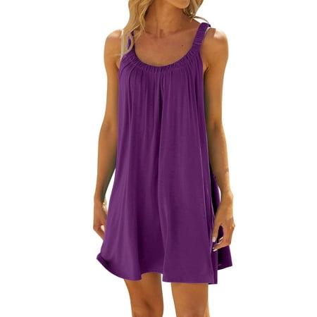 KI-8jcuD Womens Work Dress Women s Beach Dress Bikini Beachwear Coverups Casual Vacation Short Summer Halter Dresses Casual Dresses for Woman V Neck Sundress Summery Dresses Loose Dresses for Women