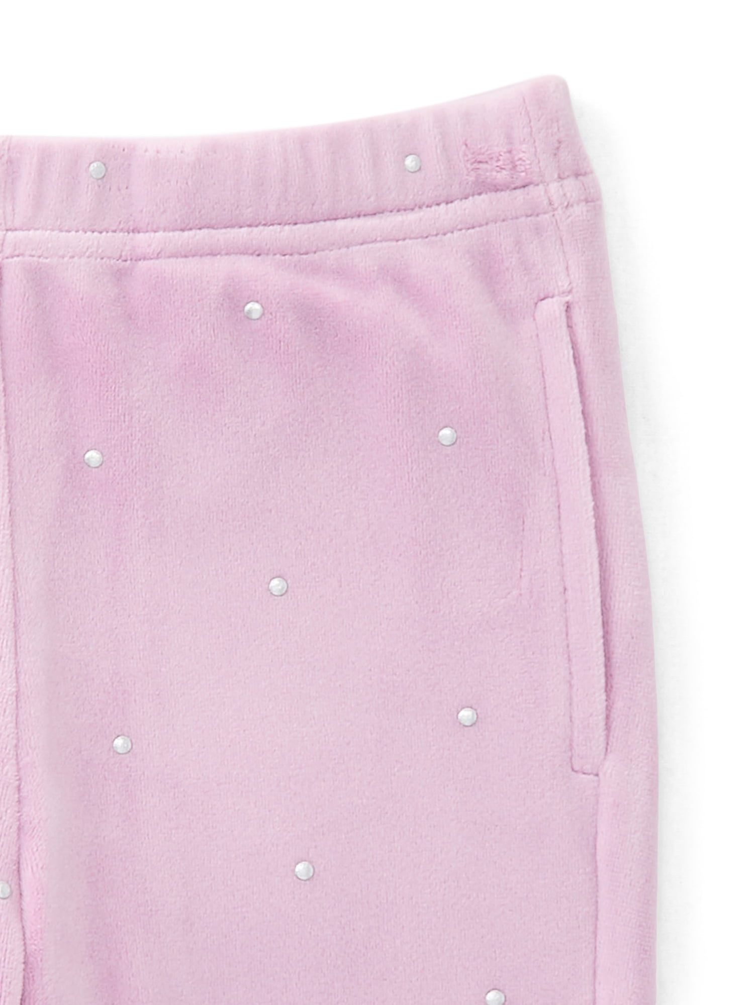 Wonder Nation Toddler Girls Embellished Velour Sweatshirt and Flare Pants Set, 2-Piece, Sizes 12M-5T