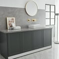 thumbnail image 3 of Widespread Waterfall Single Handle Wall Mounted Bathroom Faucet in Brushed Gold, 3 of 14