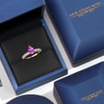 thumbnail image 5 of Gem Stone King 14K Two Tone Gold Pink Created Sapphire and Lab Grown Diamond Engagement Ring for Women | 2.25 Cttw | Pear Shape 9X6MM | Gemstone September Birthstone | Size 5, 5 of 6