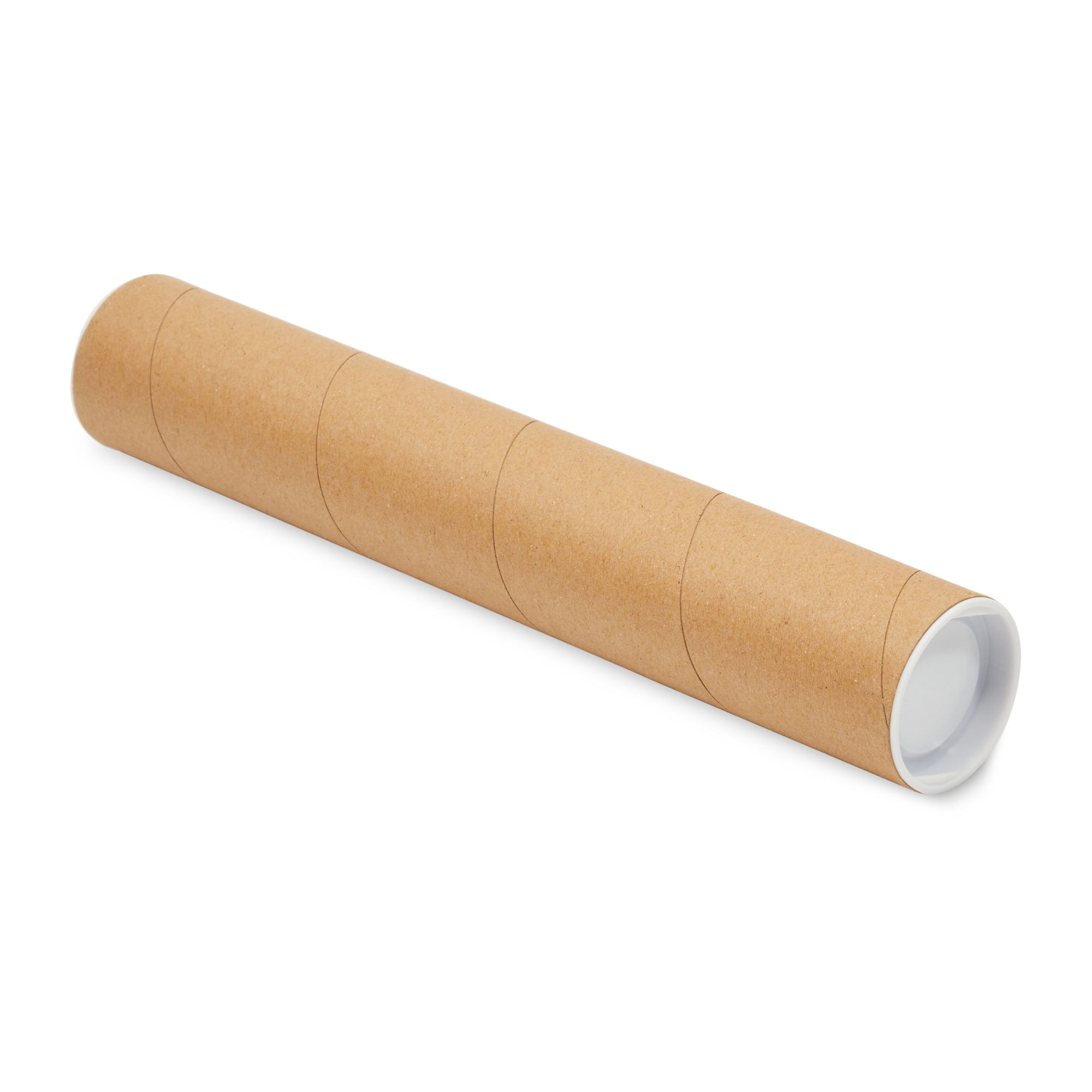 Stockroom Plus 12-Pack Mailing Tubes with Caps, 2x15-Inch Kraft Paper Poster Tube for Shipping, Packing, Bulk Round Packaging, Cardboard Mailers, Art