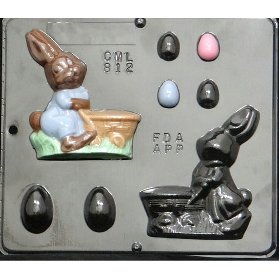 812 Bunny Basket Assembly Chocolate Candy Mold