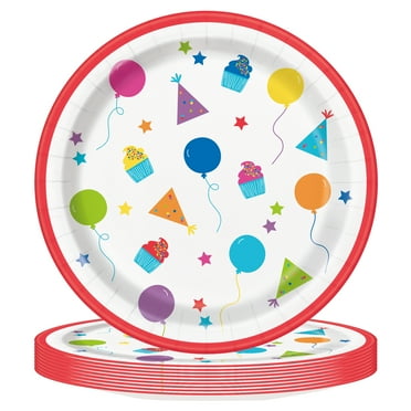 Colorful Party Disposable Paper Plates, 7", Multicolor, 10 Count, by Way To Celebrate